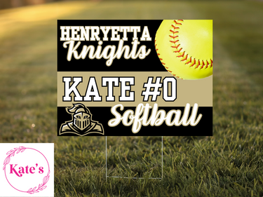 Henryetta Knights Softball Yard Sign